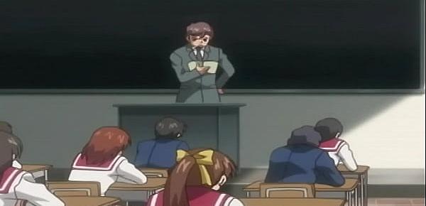  Hentai stud fucks busty teacher with his girlfriend watching | Uncensored Scene